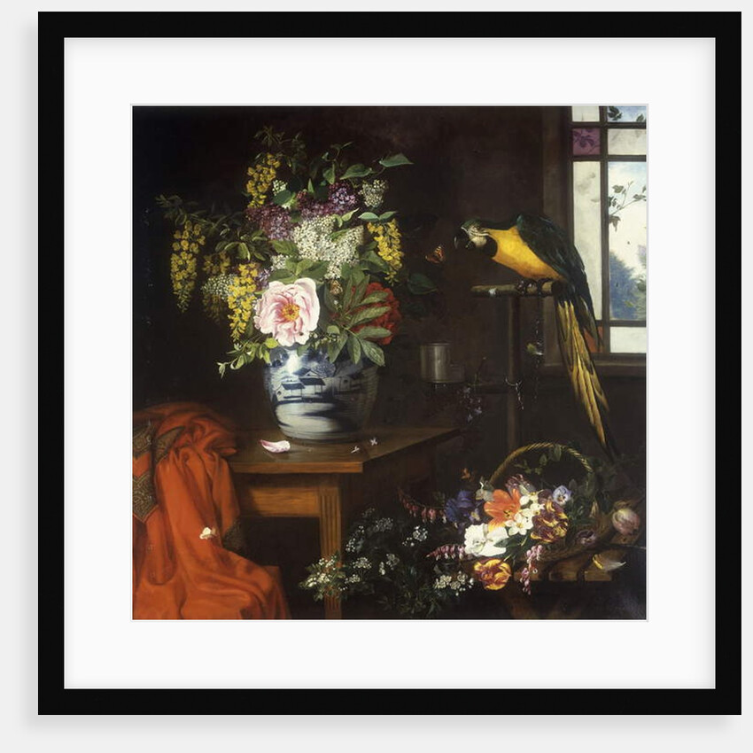 Still life with a vase of flowers, 1874 by Olaf August Hermansen