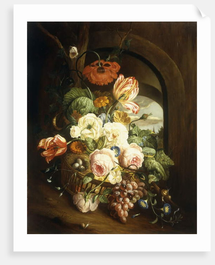 Still life with assorted flowers by Josef Holstayn