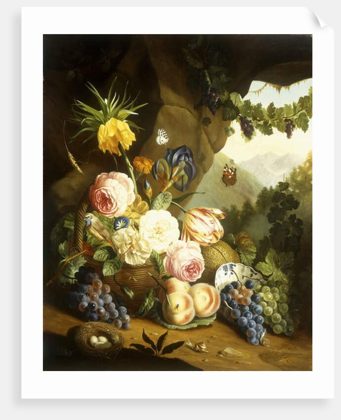 Still life with assorted flowers by Josef Holstayn