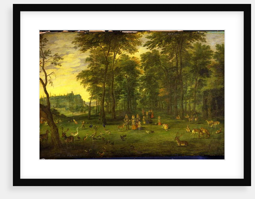 Archduke Albrecht VII of Austria and Archduchess Isabella Clara Eugenia walking in the park of the royal castle in Brussels, 1621 by Jan the Younger Brueghel