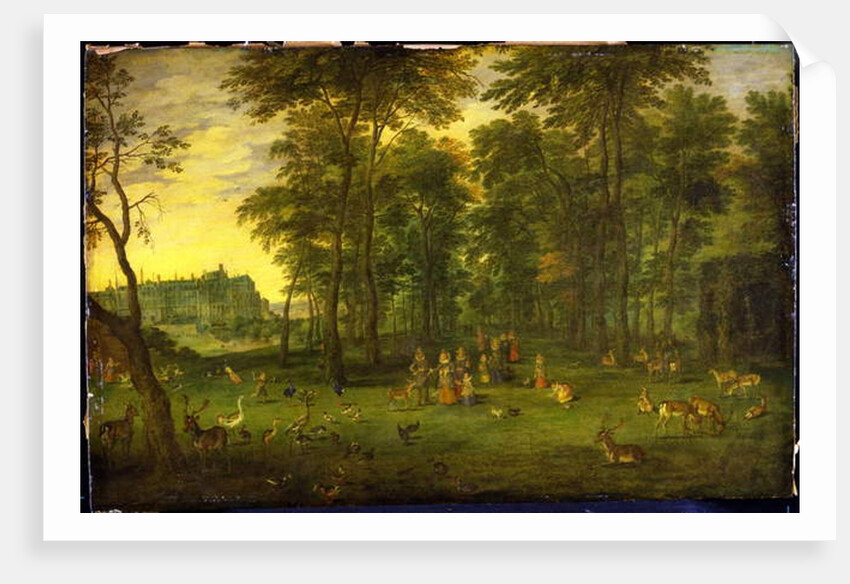 Archduke Albrecht VII of Austria and Archduchess Isabella Clara Eugenia walking in the park of the royal castle in Brussels, 1621 by Jan the Younger Brueghel