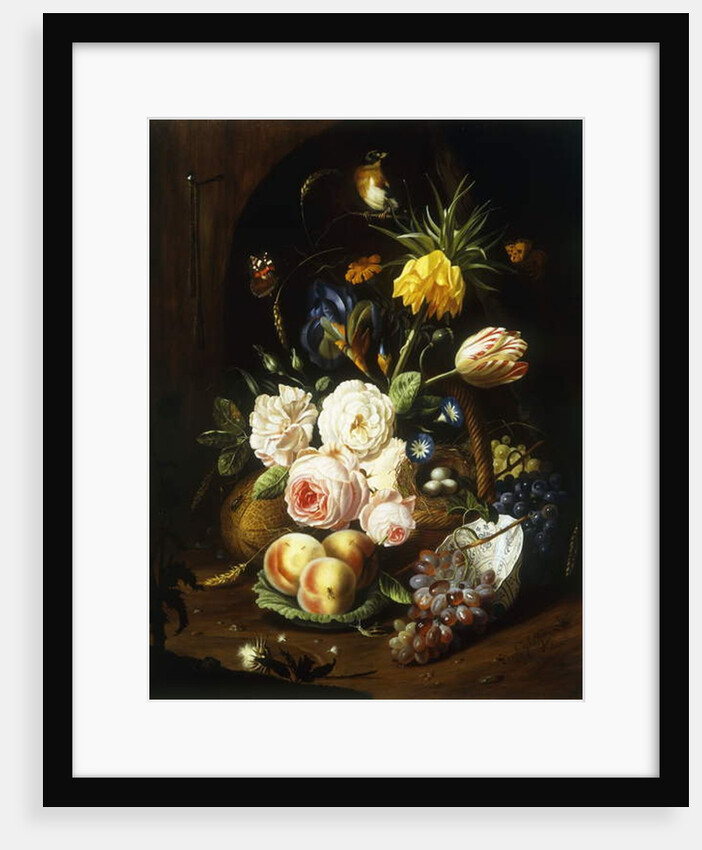 Still life with assorted flowers by Josef Holstayn