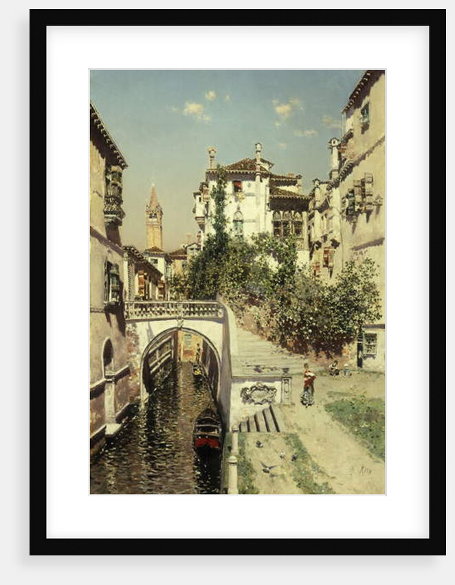 A Venetian Canal Scene by Martin Rico y Ortega