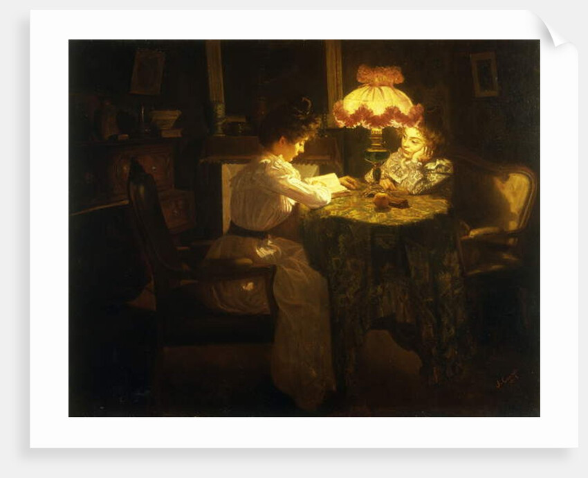 Lamplight, 1908 by Jules Emile Crochet