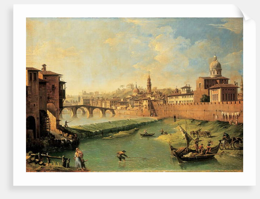 View of the Arno and the Ponte Alla Carraia by Giuseppe Zocchi