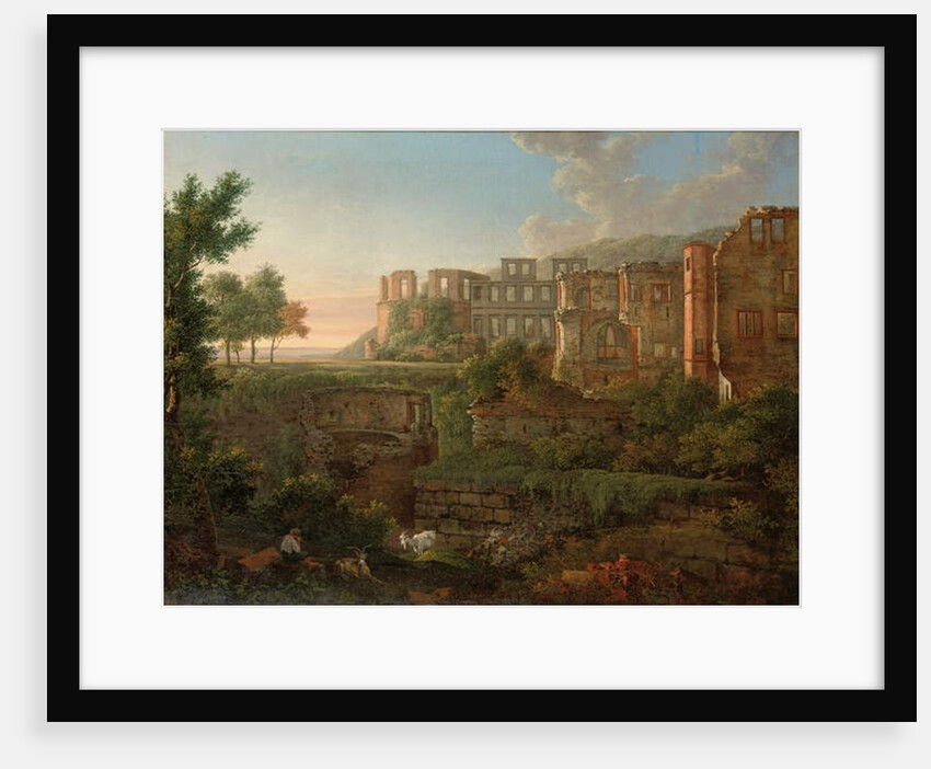Capriccio view of the ruins of Heidelberg Castle by Johann Martin von Rohden