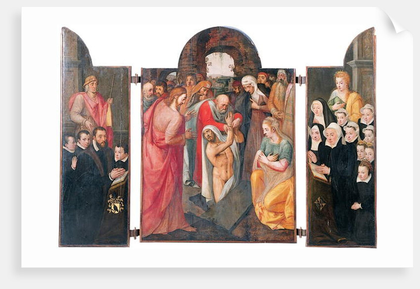 Triptych: detail of the scene the Raising of Lazarus by Frans I Pourbus