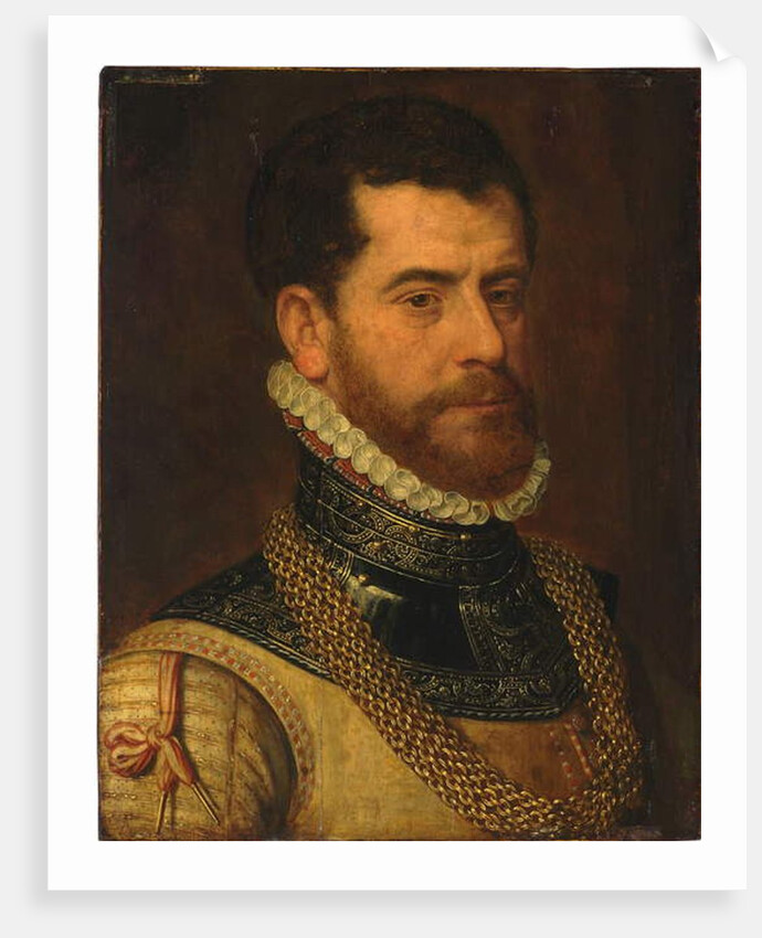 Portrait of a gentleman, with the monogram of Don Gaspar de Haro y Guzman by Frans I (attr. to) Pourbus