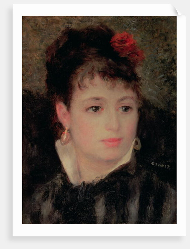 Woman with a rose in her hair by Pierre Auguste Renoir