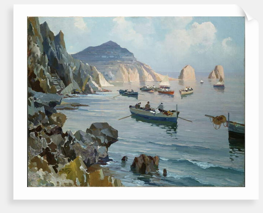 Boats in a Rocky Cove by Edward Henry Potthast