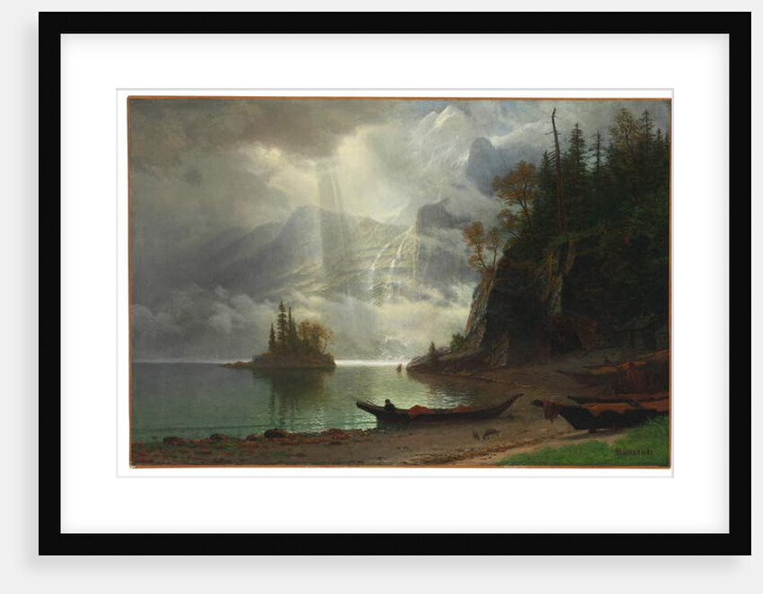 Island in the Lake by Albert Bierstadt