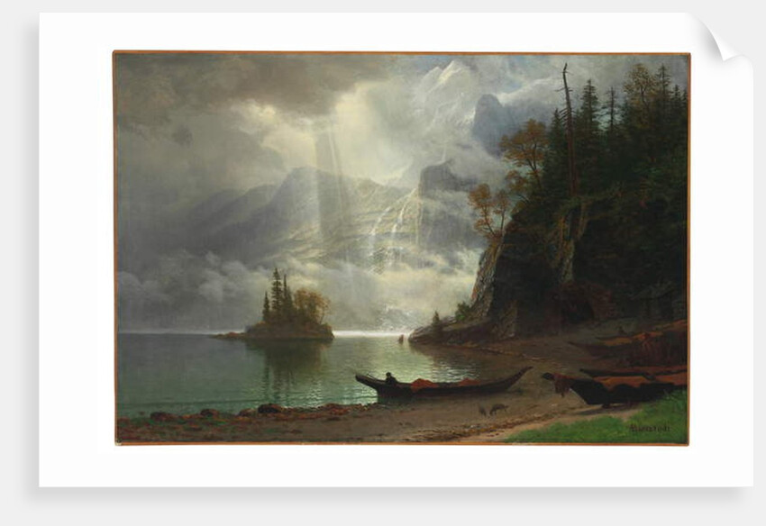 Island in the Lake by Albert Bierstadt