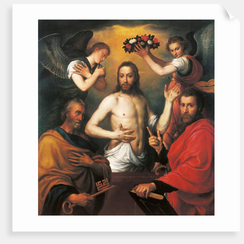 The Risen Christ with Saints Peter and Paul by Anthonis van Dashorst (c.1519-1576/77) (circle of) Mor