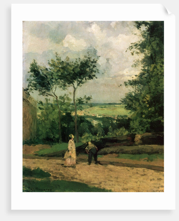 The Courtyard at Louveciennes by Camille Pissarro