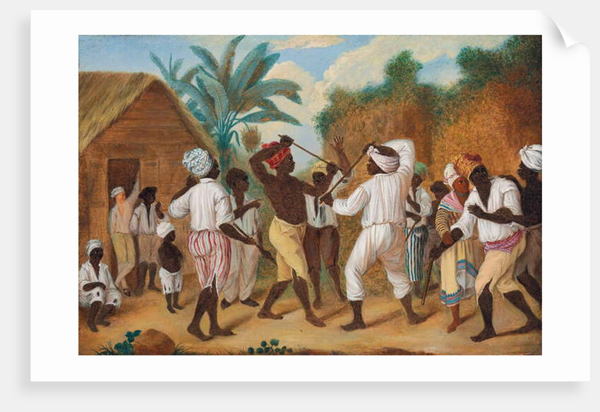 A Cudgelling Match between English and French black people in the Island of Dominica by Agostino Brunias