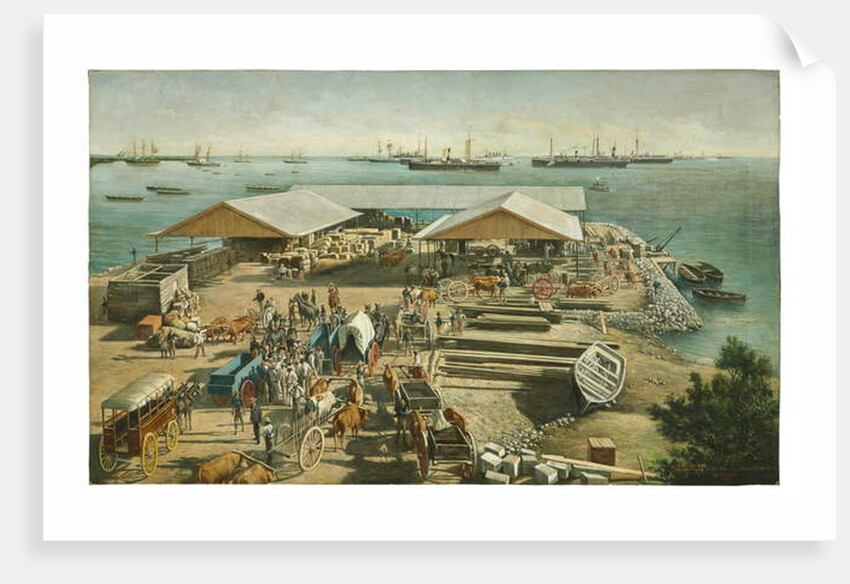 Disembarkation of the American at Ponce, Puerto Rico, 27th July 1898 by Manuel Cuyàs Agulló