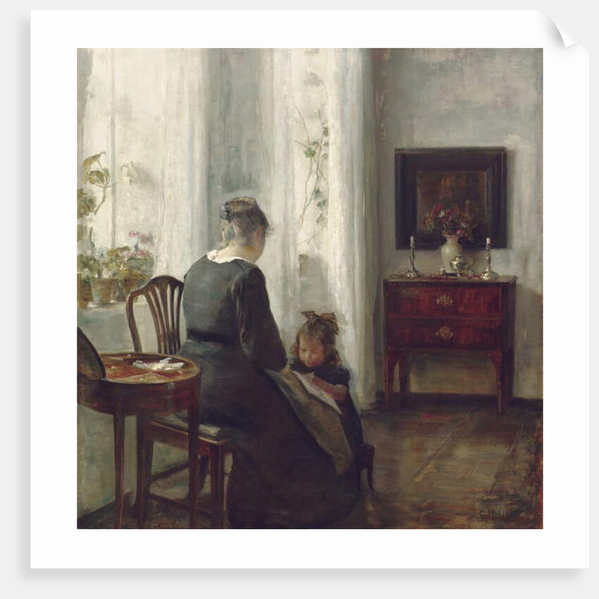A Mother and Child in an Interior by Carl Holsoe