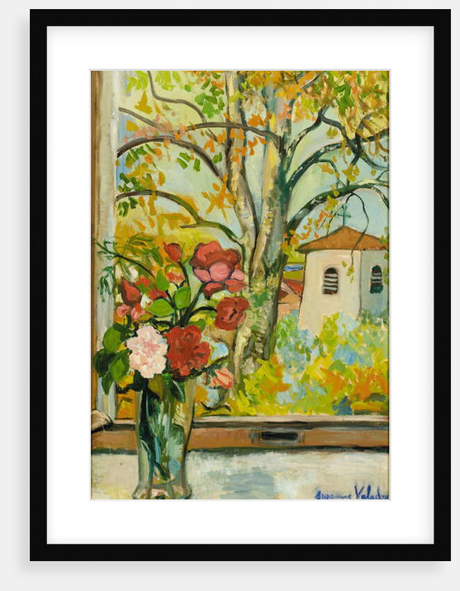 Bouquet of flowers in front of a window in St. Bernard, 1926 by Marie Clementine Valadon
