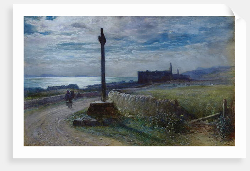 Traveler on a coastal path by John MacWhirter