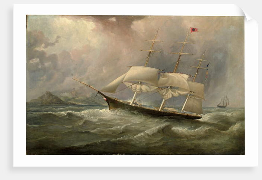 The Black Ball Line clipper ship Ocean Chief reducing sail on her Australian run, c.1853 by Samuel Walters