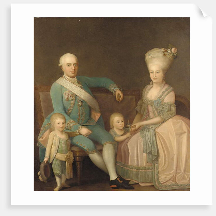 Portrait of a family group, believed to be Engel Ernst von Schack, his wife Mette Pauline von Schack, nee Rosenorn, and their children by Danish School