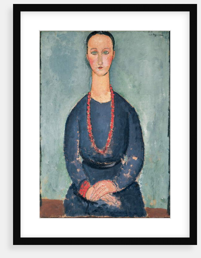 Woman with a Red Necklace, 1918 by Amedeo Modigliani