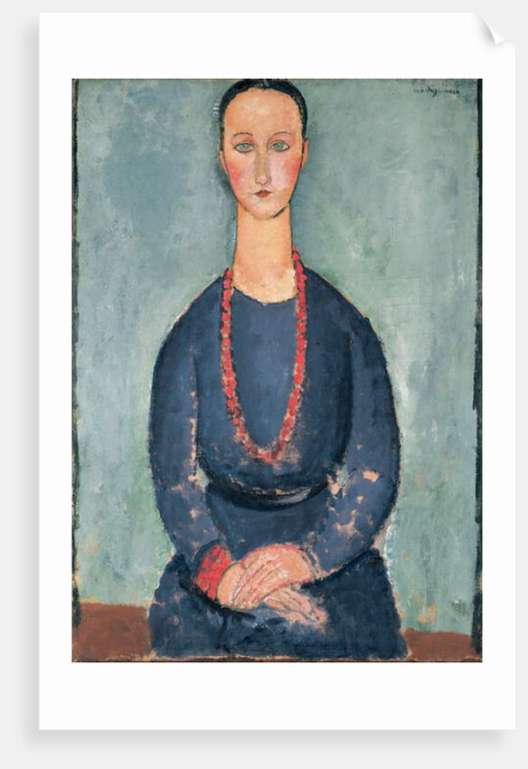 Woman with a Red Necklace, 1918 by Amedeo Modigliani