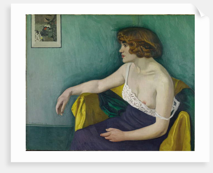 Young woman seated in profile, 1914 by Felix Edouard Vallotton