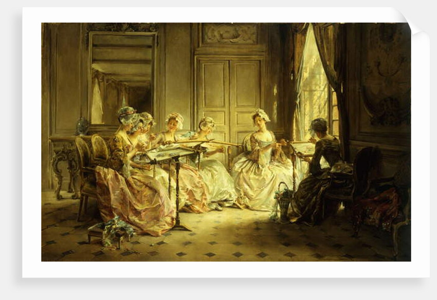 An Afternoon Embroidering by Madeleine Lemaire