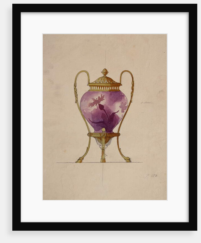Design for a mounted Art Nouveau glass brule-parfum, House of Carl Faberge by School European