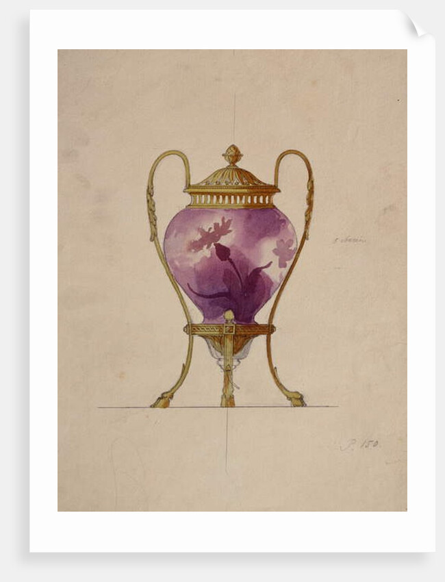 Design for a mounted Art Nouveau glass brule-parfum, House of Carl Faberge by School European