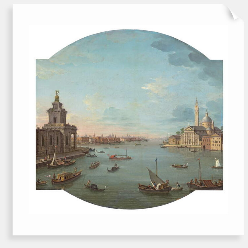 View of San Giorgio Maggiore, Venice, with the Punta della Dogana in the foreground by Antonio Joli
