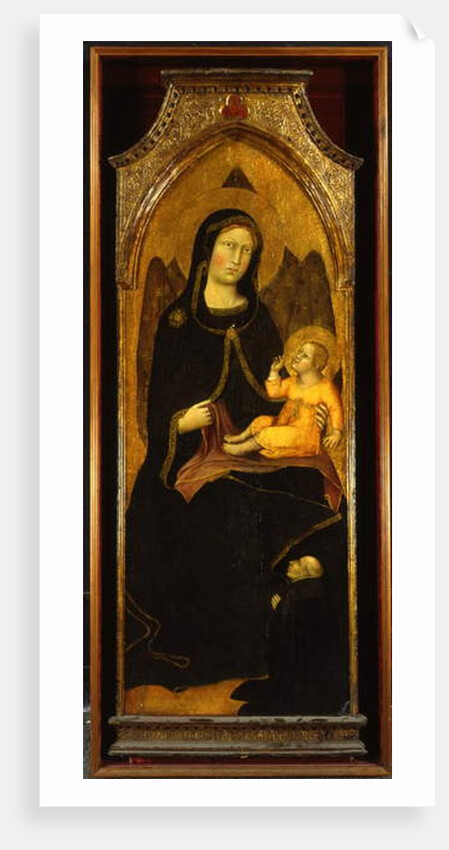 Madonna and Child with donor, panel from the high altar of SS. Domenico e Giacomo, Bevagna, 1416 by Benedetto di Bindo