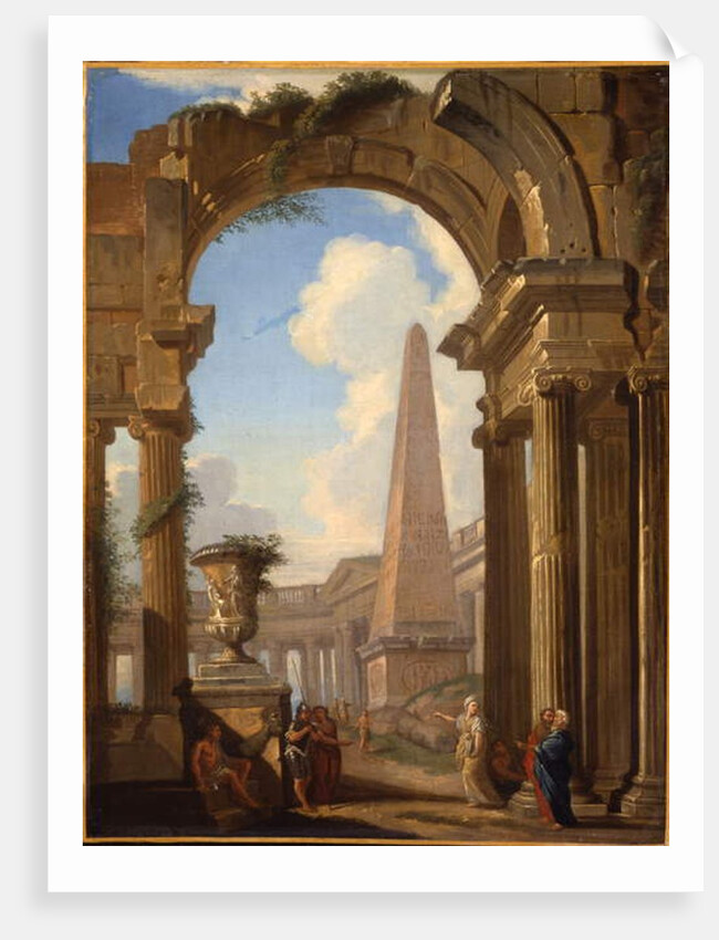 Capricci of Roman ruins with figures by Giovanni Paolo Pannini or Panini