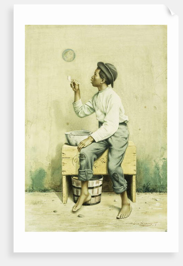 Black Boy Blowing Bubbles, 1887 by George Harvey