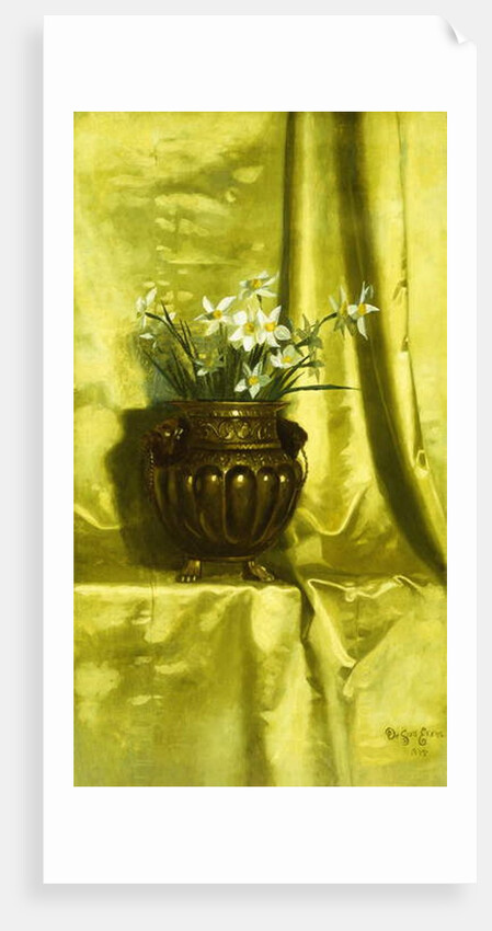 Narcissus in a Brass Vase by De Scott Evans