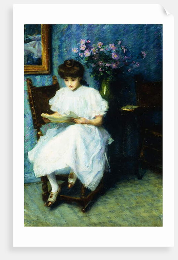 Reading in the Parlor, by School American