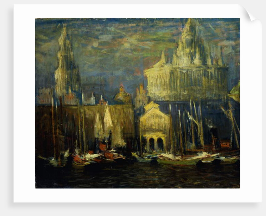 New York Waterfront, 1925 by Arthur Clifton Goodwin