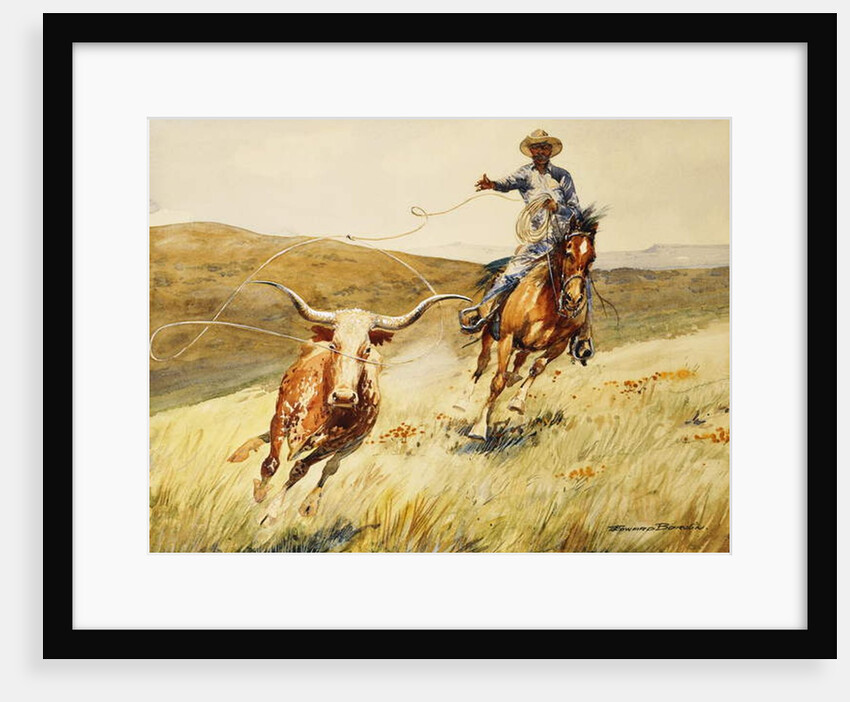 Roping A Steer by Edward Borein
