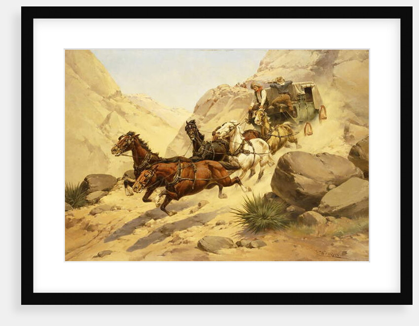 Attack on the Stagecoach by Herman Wendleborg Hansen