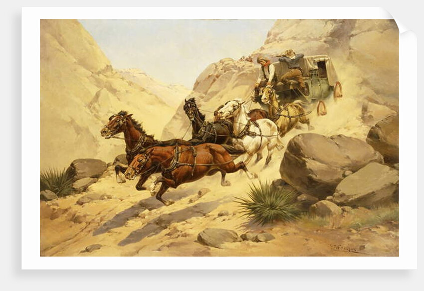 Attack on the Stagecoach by Herman Wendleborg Hansen