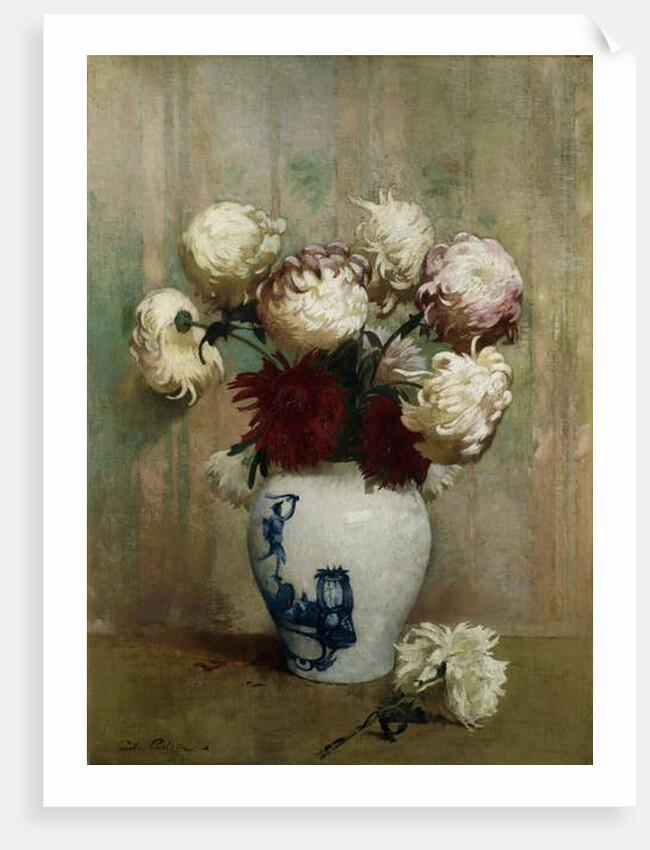 Mums in an Oriental Vase by Emil Carlsen