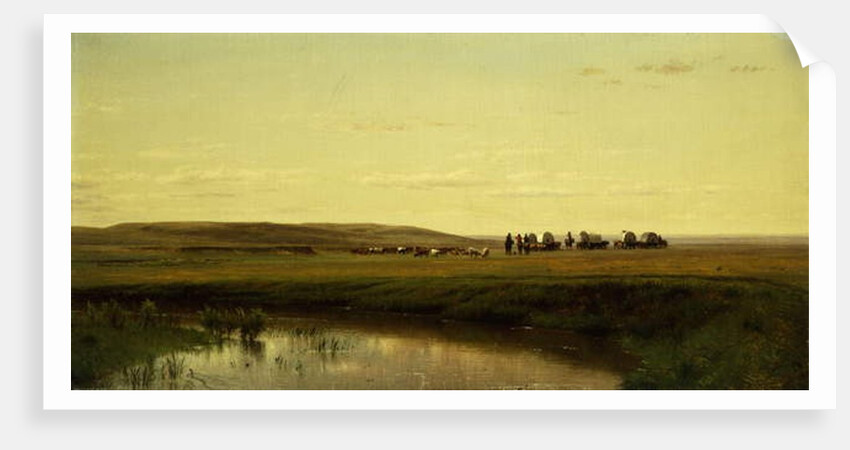 A Wagon Train on the Plains, Platte River by Thomas Worthington Whittredge