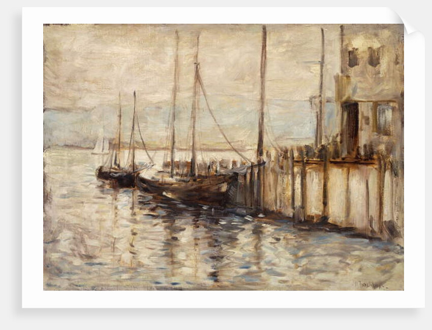 Fishing Boat in a Harbor by John Henry Twachtman