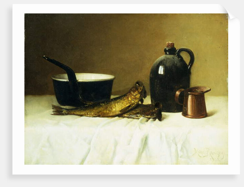 Still life with Herring, Pot, Jug and Measure, 1908 by Milne Ramsey