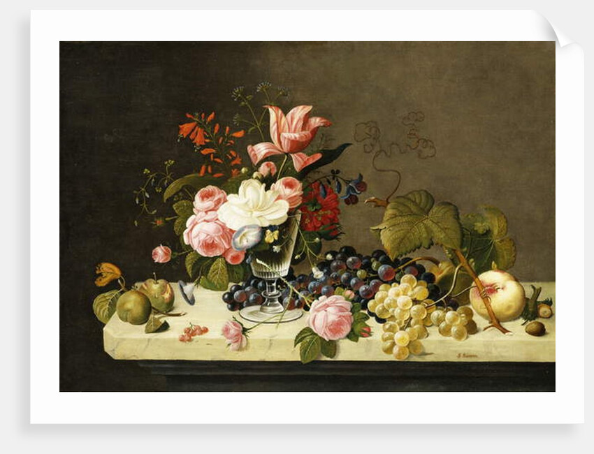 Flowers and Fruit by Severin Roesen