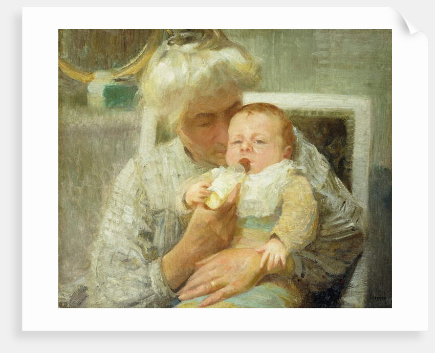 The Baby's Bottle by Robert William Vonnoh