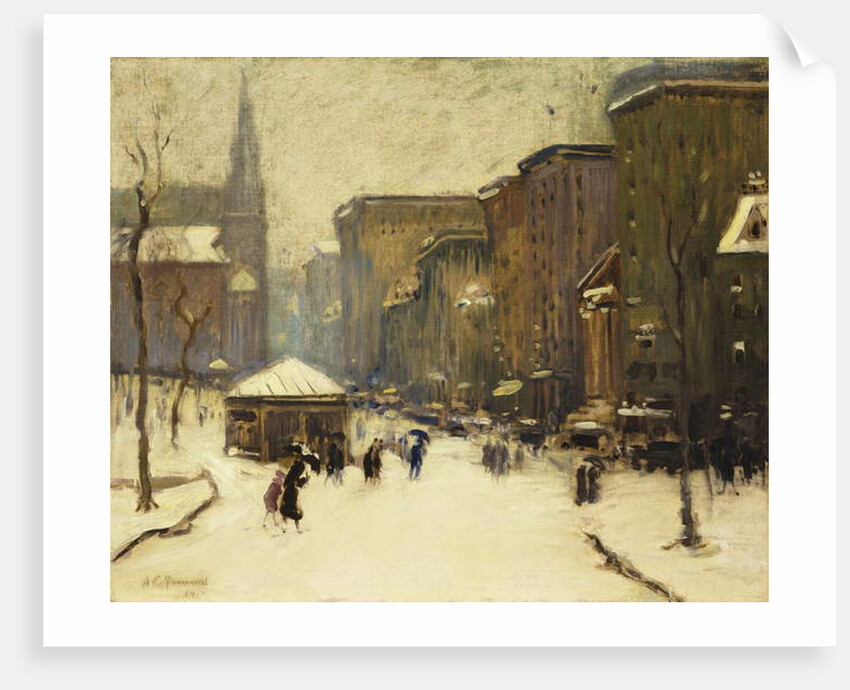 Park Street Church in Snow, 1913 by Arthur Clifton Goodwin