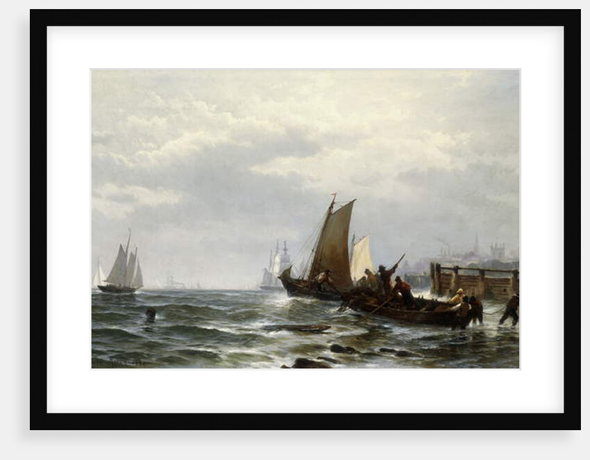 Newcastle on the Delaware, 1872 by Edward Moran