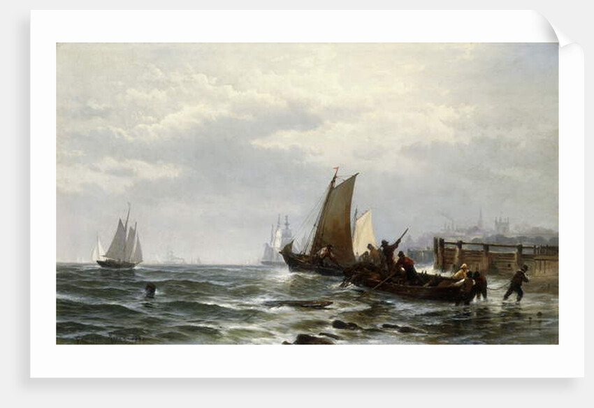 Newcastle on the Delaware, 1872 by Edward Moran